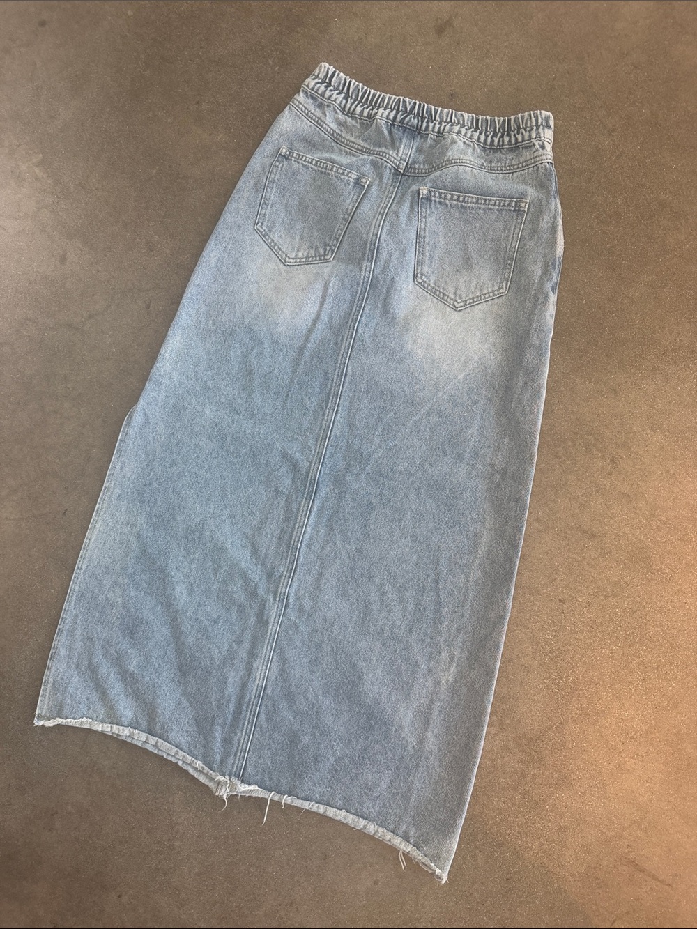 12th Tribe Light Blue Denim Maxi Skirt - Picture 5 of 5